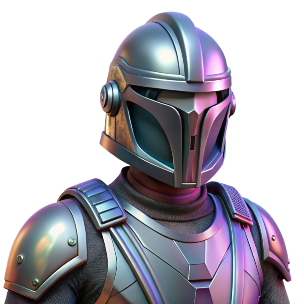 Futuristic Armored Warrior Sci-Fi Helmet and Combat Gear png