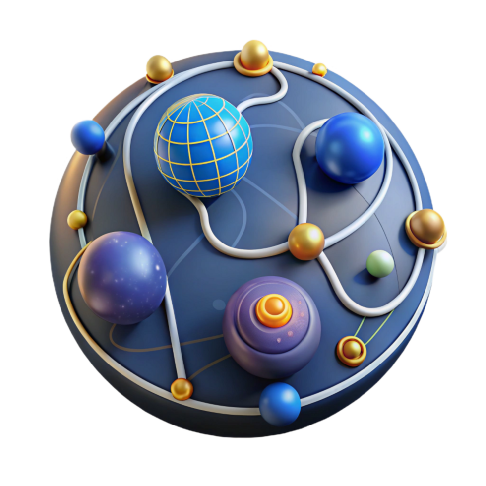 Abstract Sphere Global Network Visualization 56547478 PNG