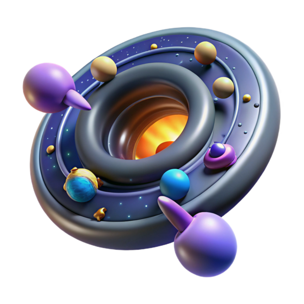 Cosmic Ring 3D Planetary System Visualization png