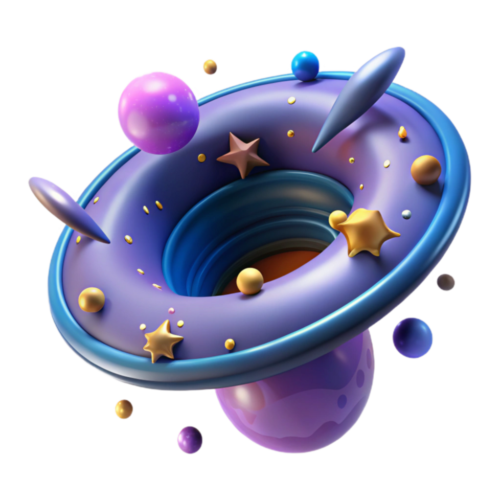 Cosmic Vortex 3D Abstract Art png