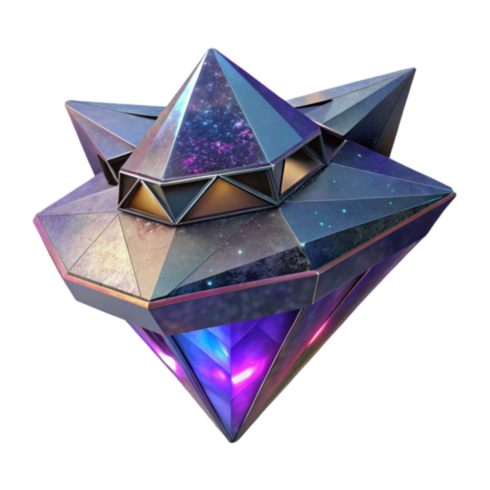 Cosmic Gem Futuristic Spaceship Design png