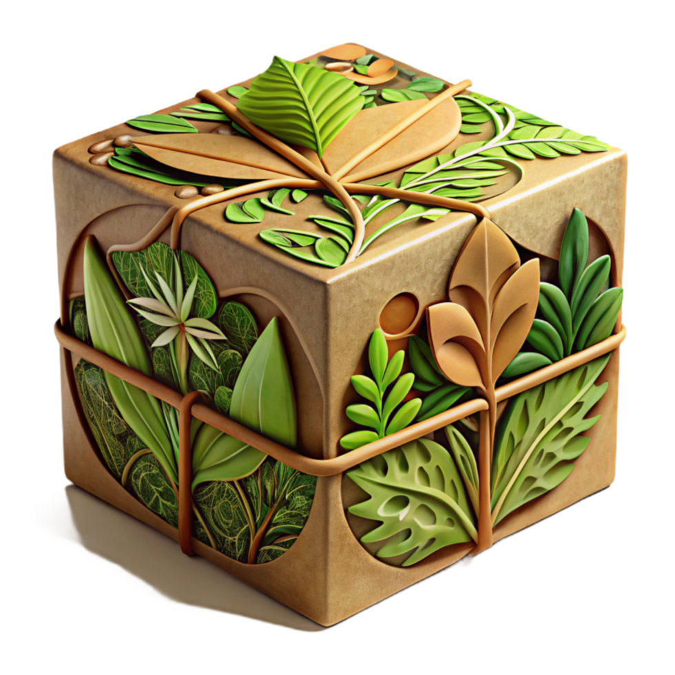 Natures Cube Botanical Art in 3D png