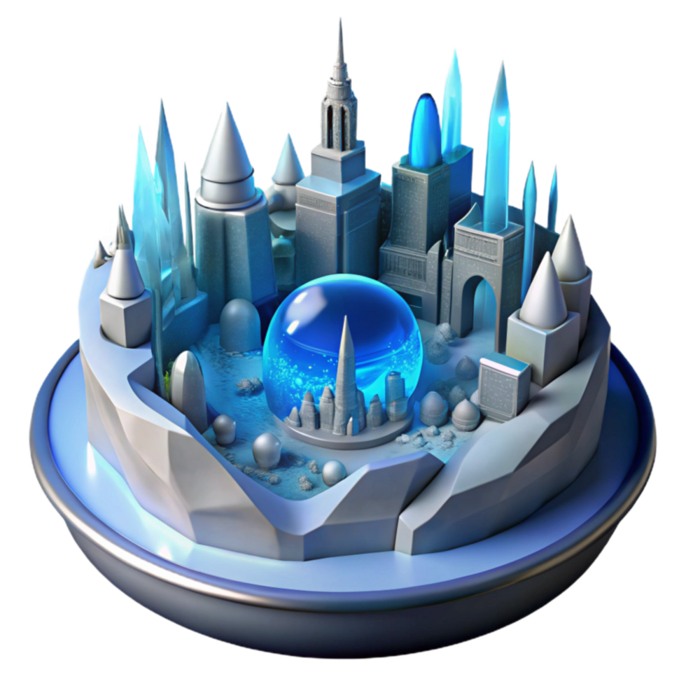 Futuristic Cityscape Crystal Dome, Architectural Wonders png