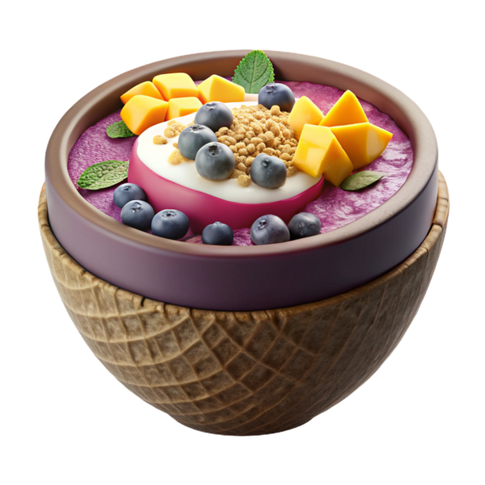 Tropical Fruit Berry Smoothie Bowl Recipe png
