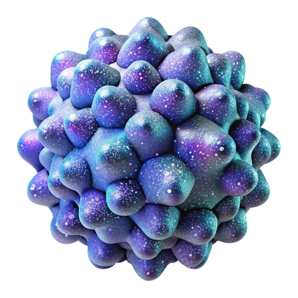 Microscopic Cellular Structure 3D Model of a Complex Biological Unit png