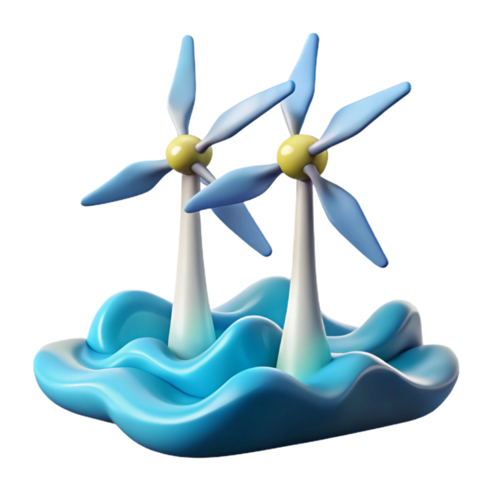 Ocean Wave Energy Sustainable Power Generation png