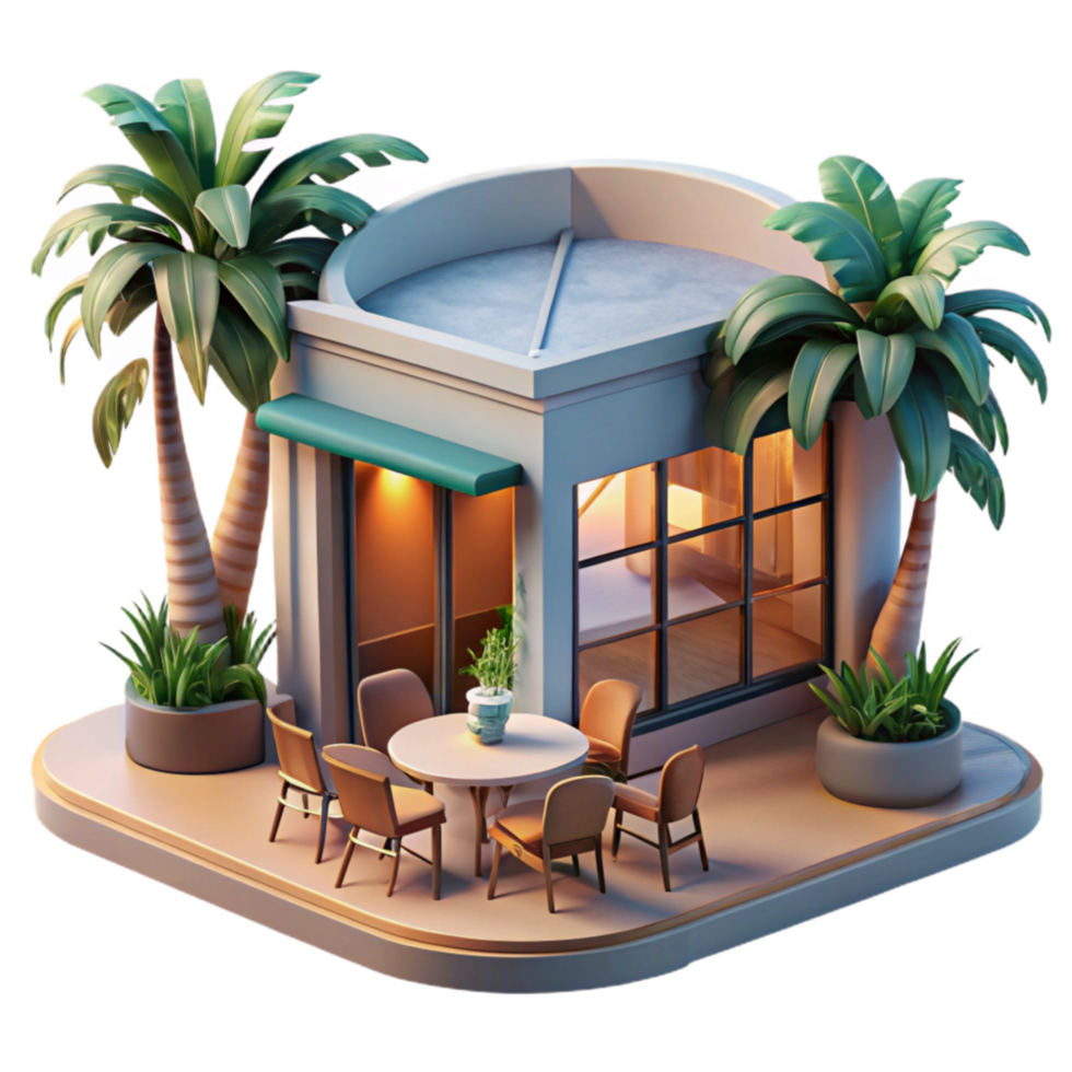 Tropical Patio Home Design Modern Minimalist Architecture with Outdoor Seating png