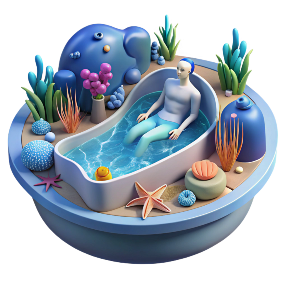 Relaxing in a Serene Underwater Oasis png