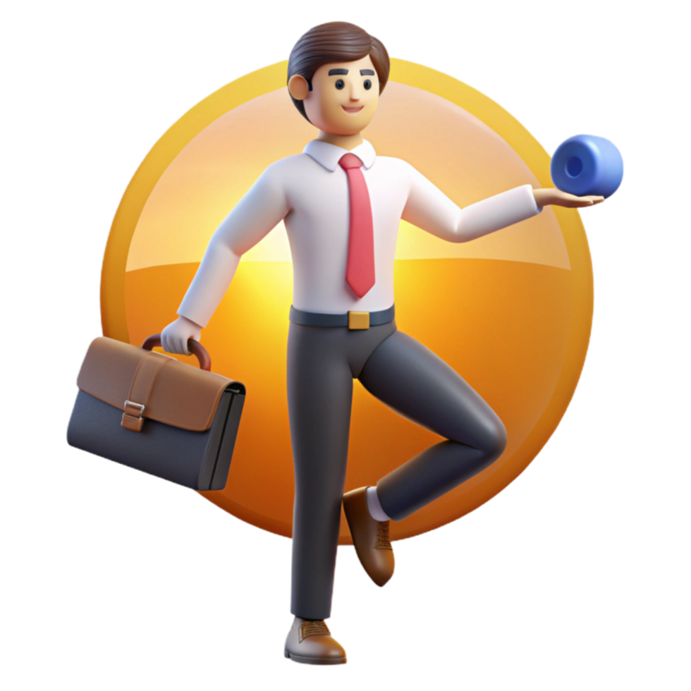 Businessman Balancing Act Work, Life, and Future Success png