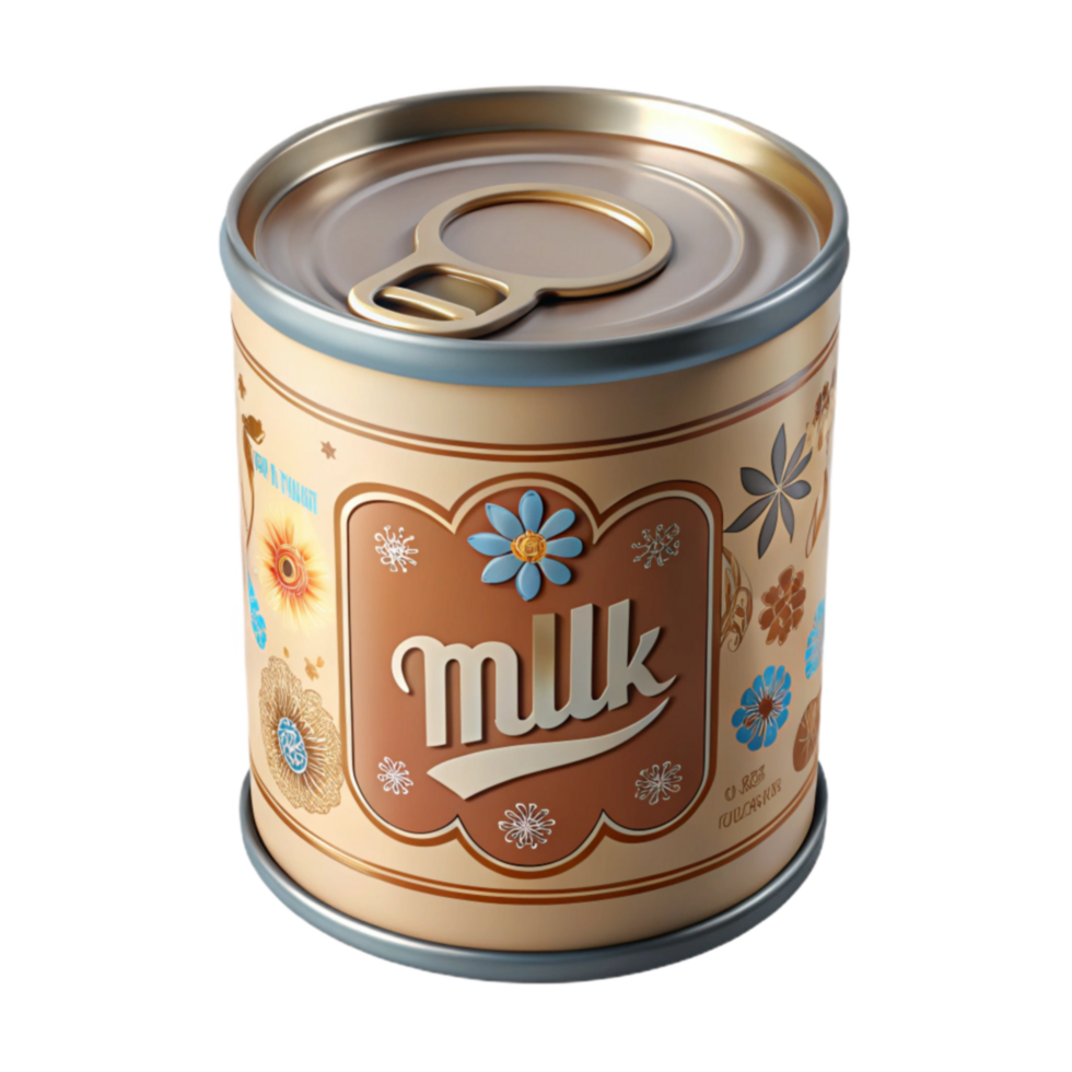 Retro Milk Can Design Vintage Packaging Illustration png