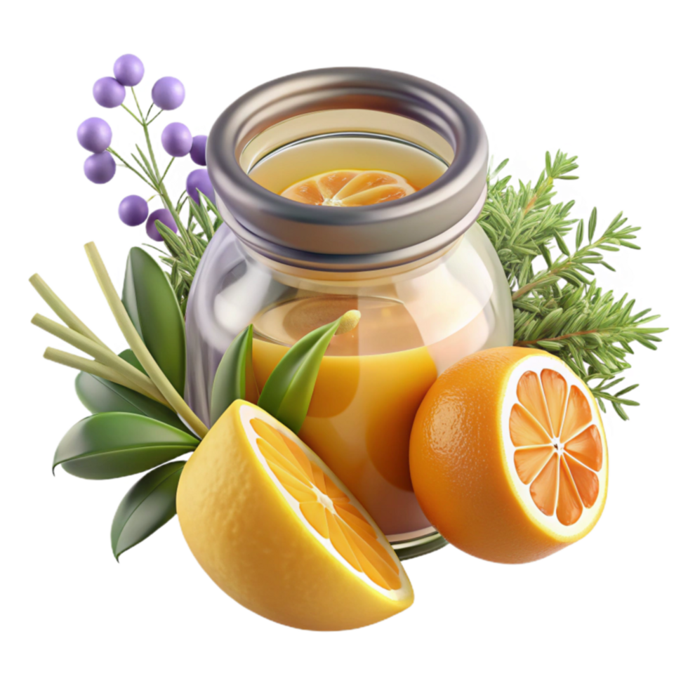 Citrus Herb Jar Candle Zesty Aroma, Natural Scent png