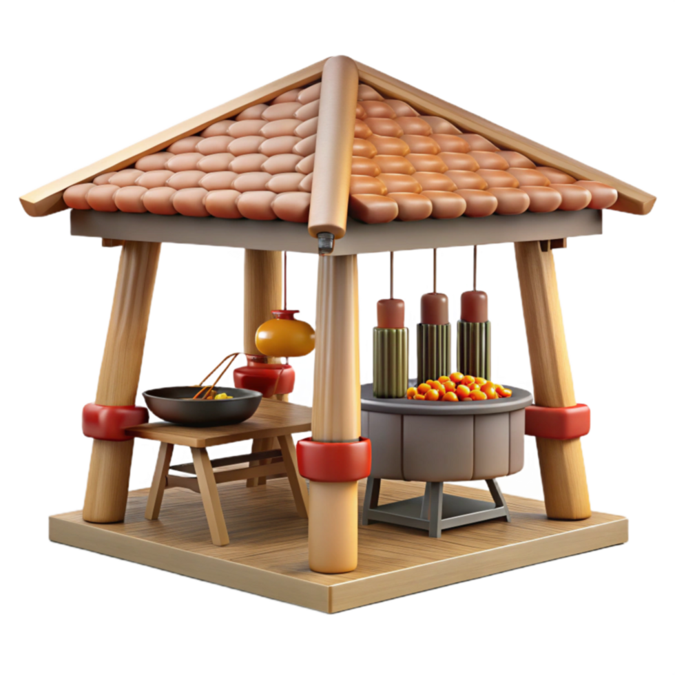 3D Model Asian Street Food Stall png