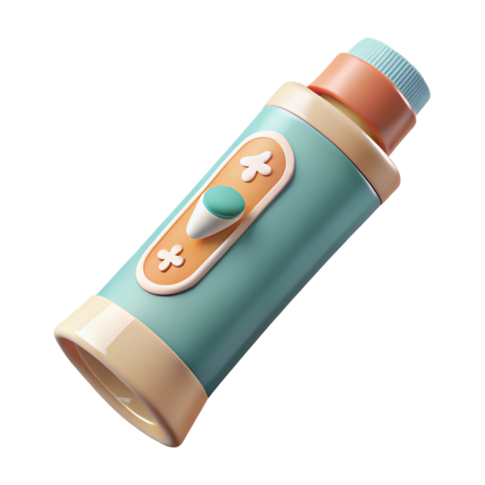 Portable Teal and Beige Device with Control Button png