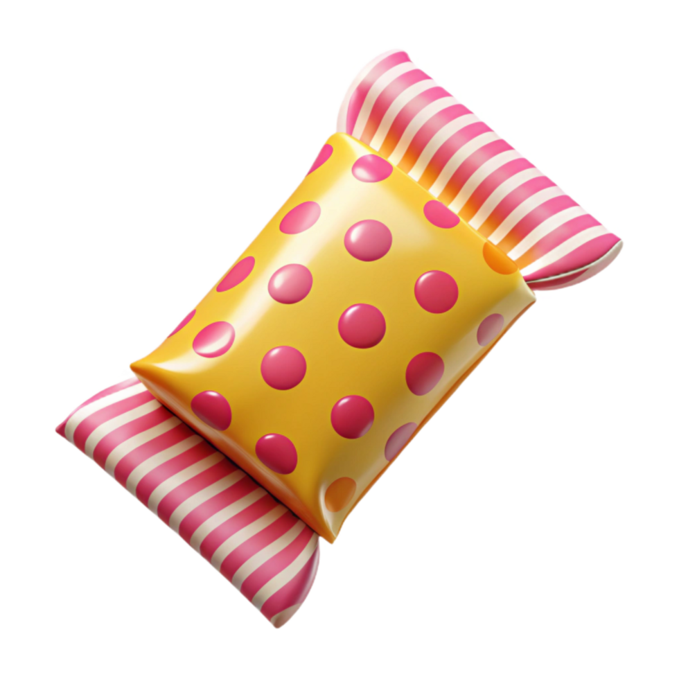 Polka Dot Candy Wrapper Design 3D Render png