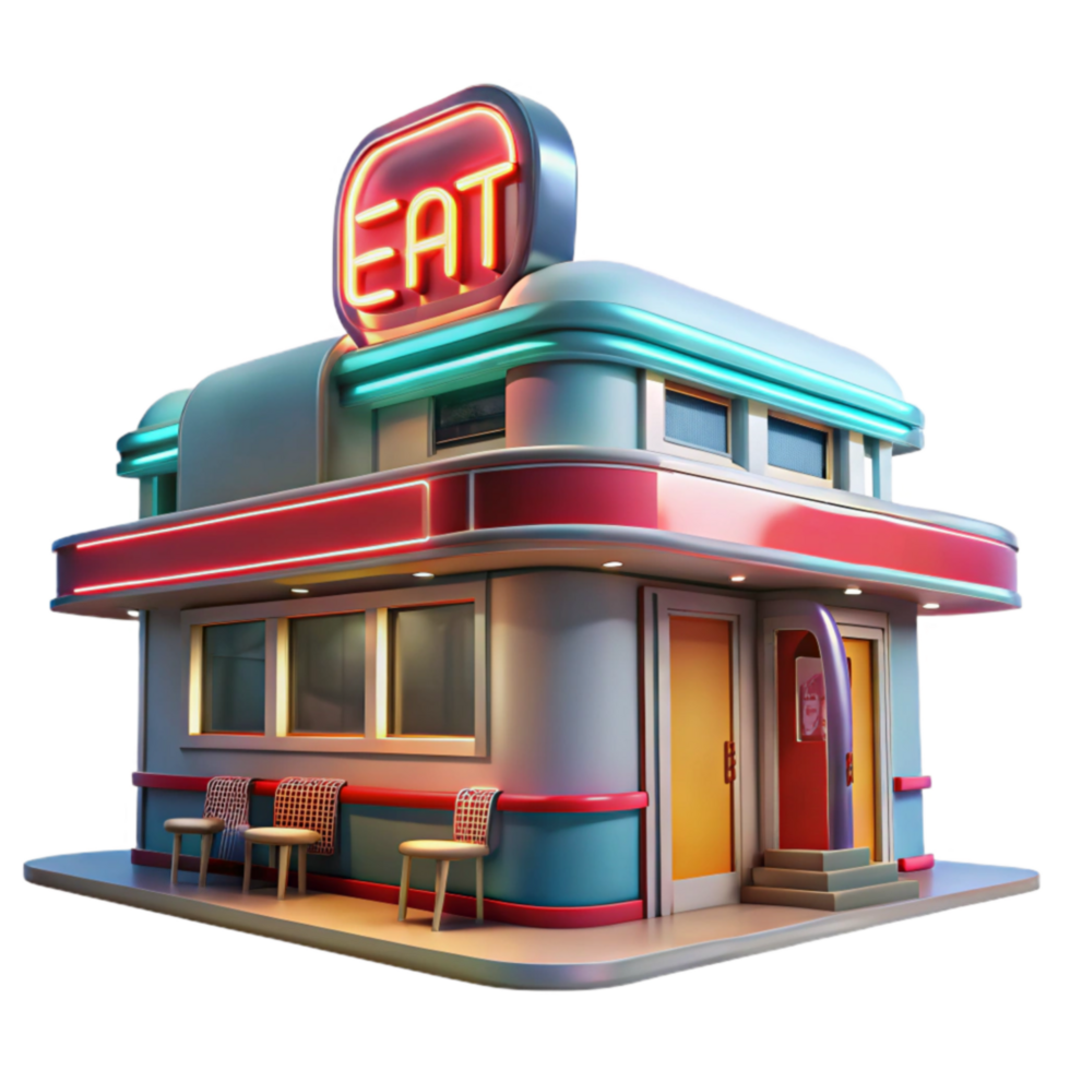 Retro Diner Neon Lights, Classic Design png