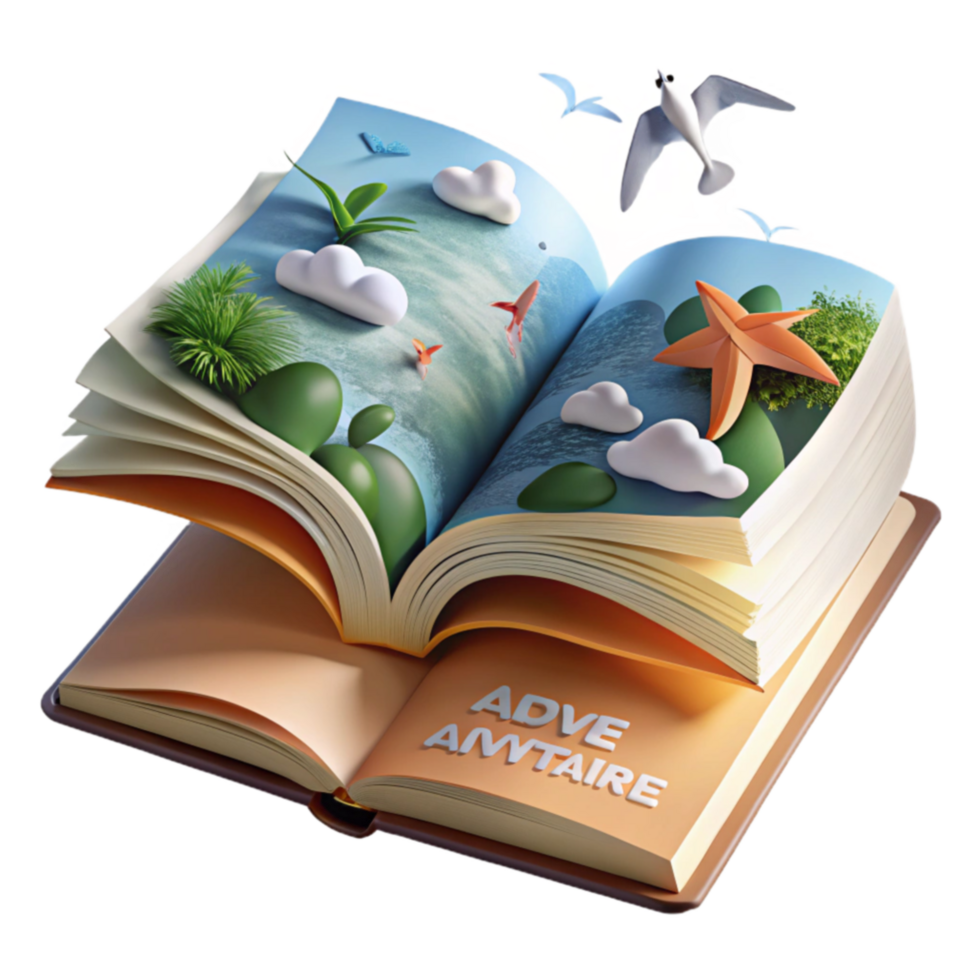 Open Book Adventure Tropical Island Escape png