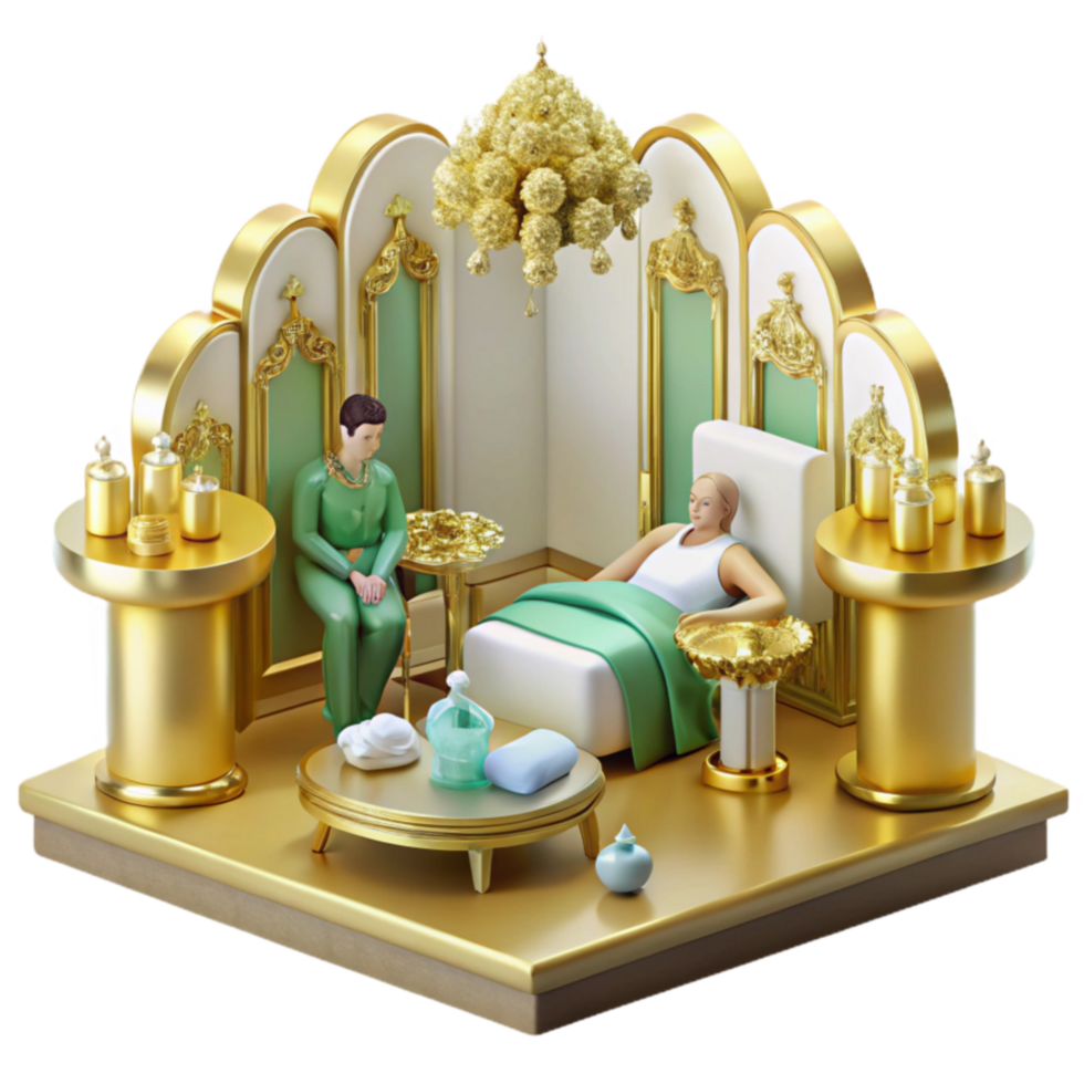Luxury Spa Relaxation Golden Room, Tranquil Scene png