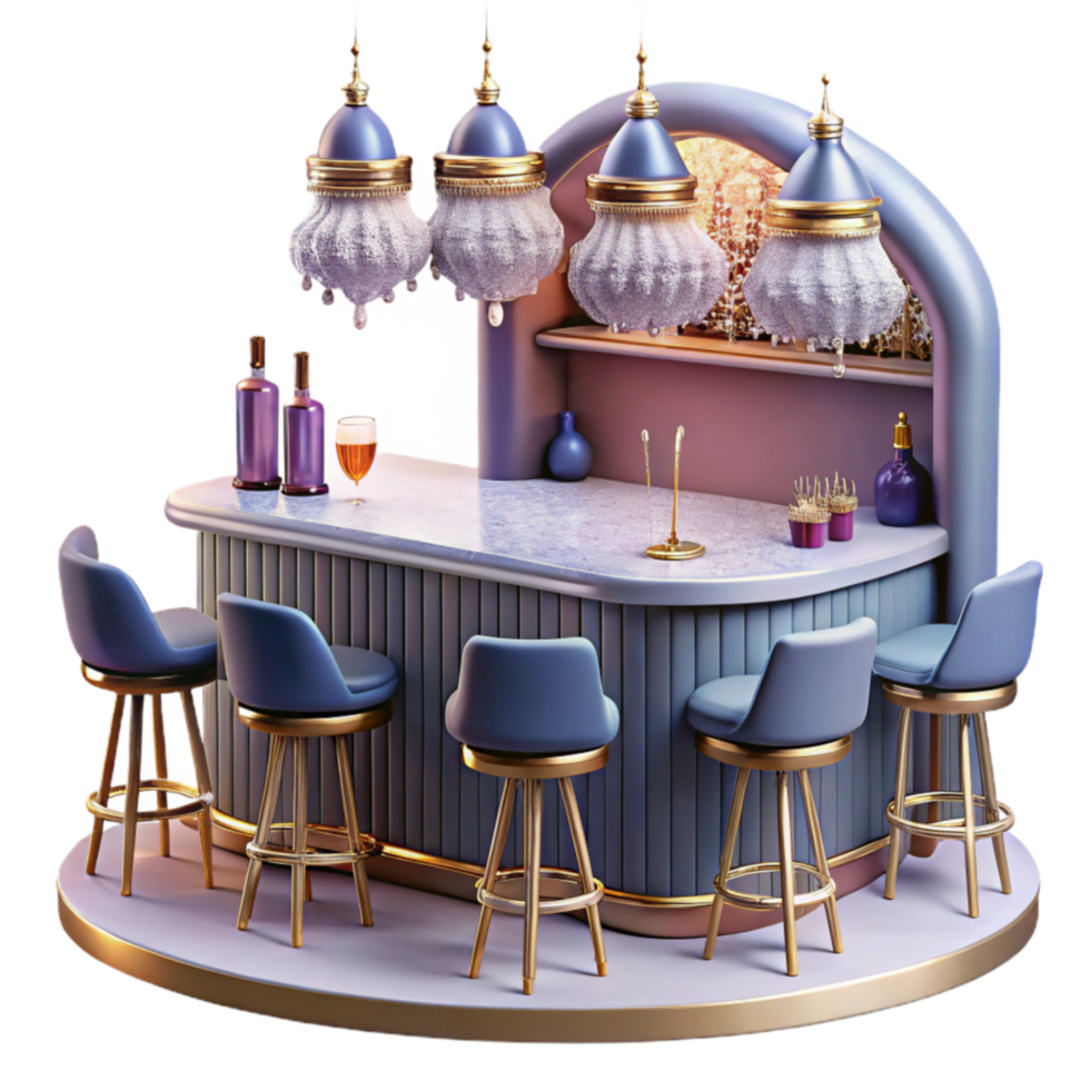 Elegant Home Bar Design Luxury Bar Stools and Lighting png
