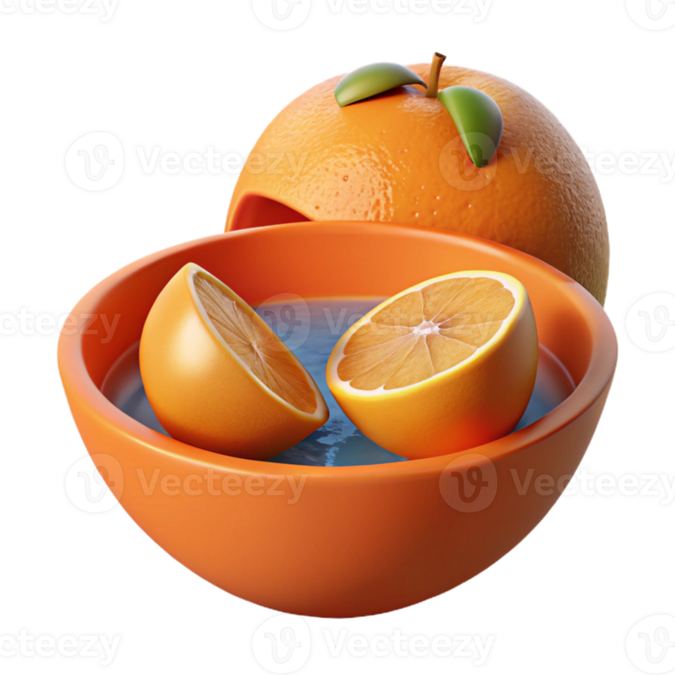 Orange Slices in a Bowl of Water png