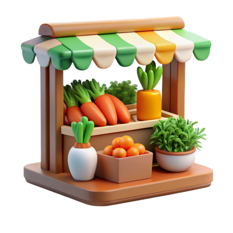 Farm Fresh Produce Stand Carrots, Oranges, and Herbs png