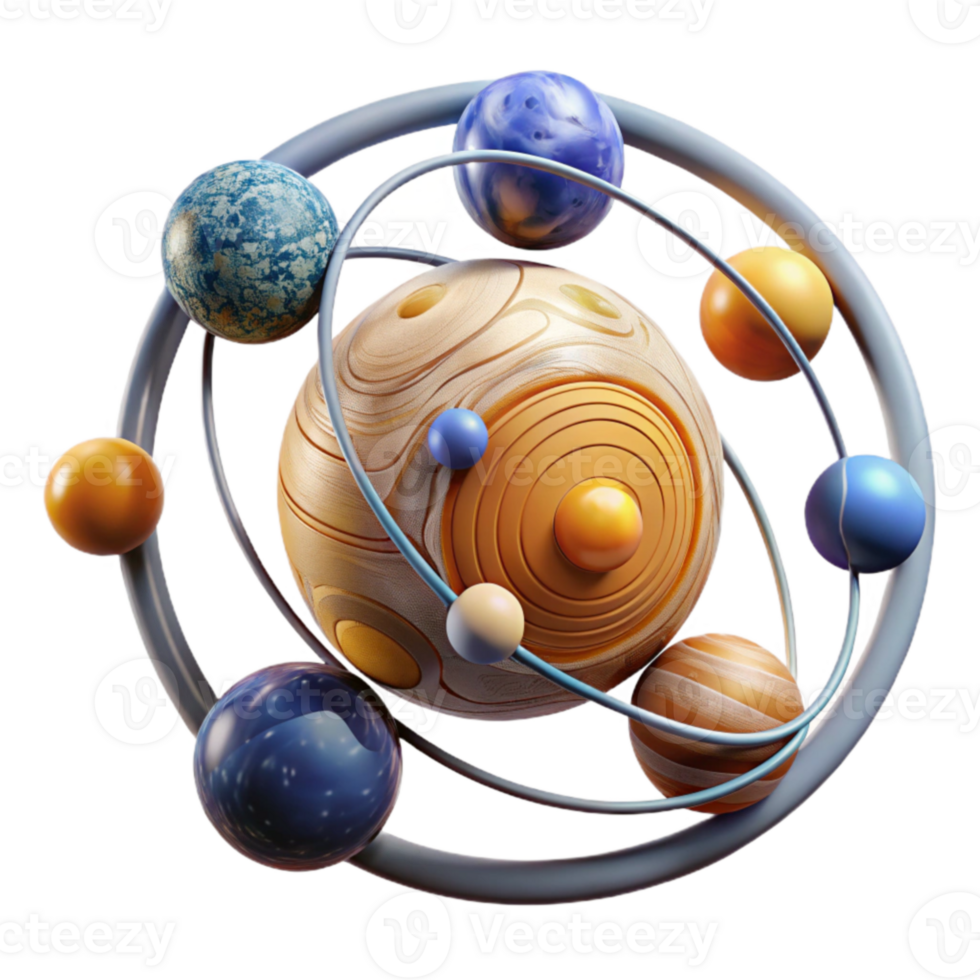 Celestial Orbits A 3D Render of Planetary Motion png