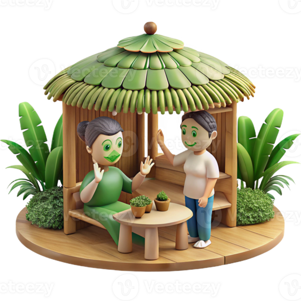 Relaxing Outdoor Gazebo Tranquil Garden Setting png