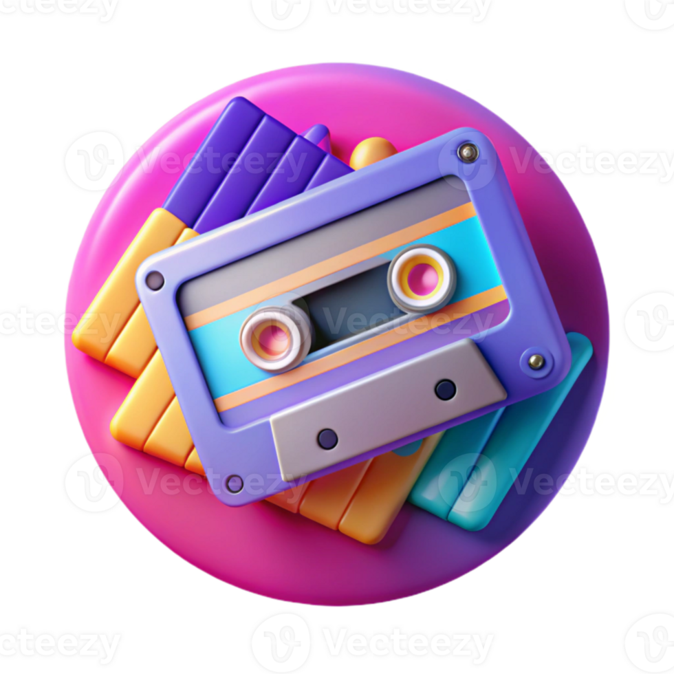 Retro Cassette Tape 80s Music Nostalgia Icon png