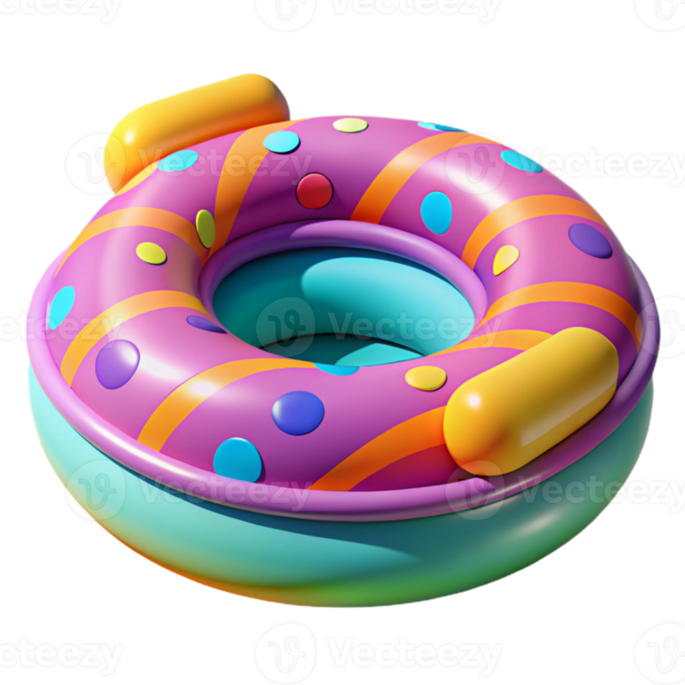 Colorful Inflatable Pool Ring for Kids png