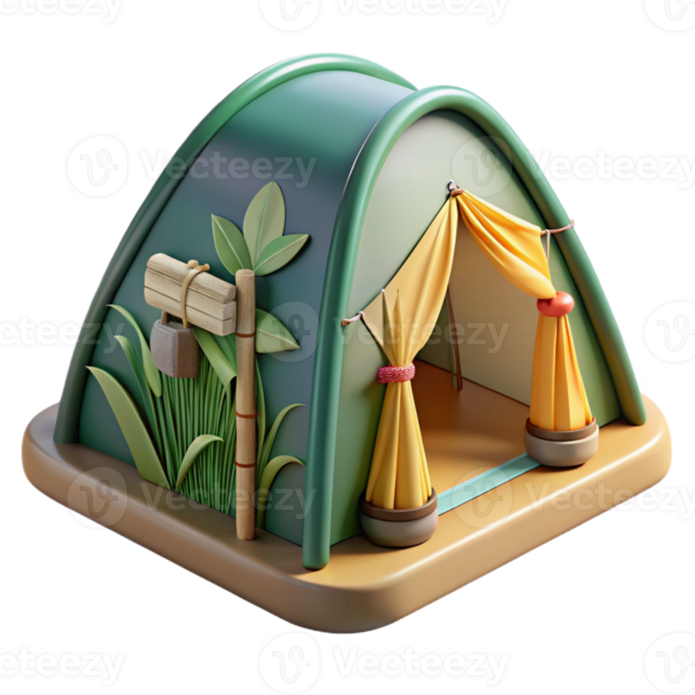 Camping Tent 3D Model Nature Escape png