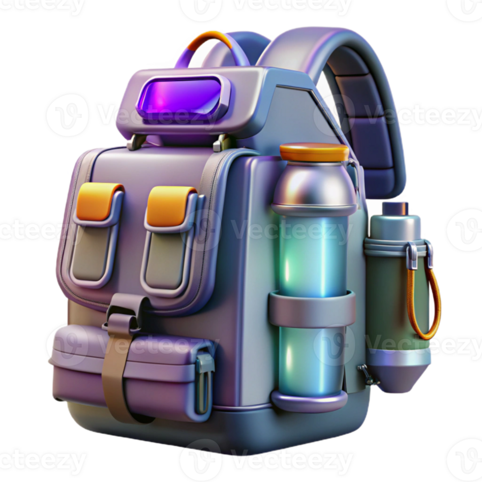 Futuristic Backpack Design Hydration Storage png