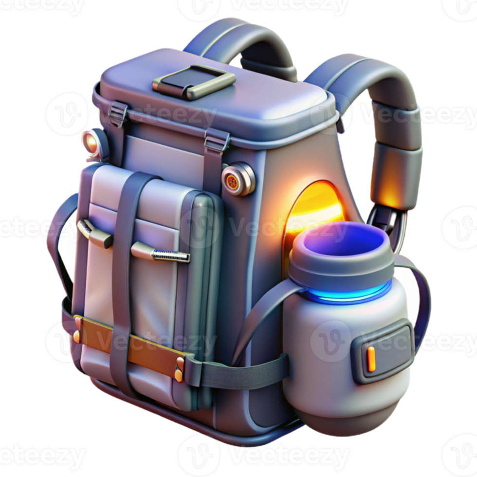 Futuristic Backpack Adventure Gear with Hydration System png