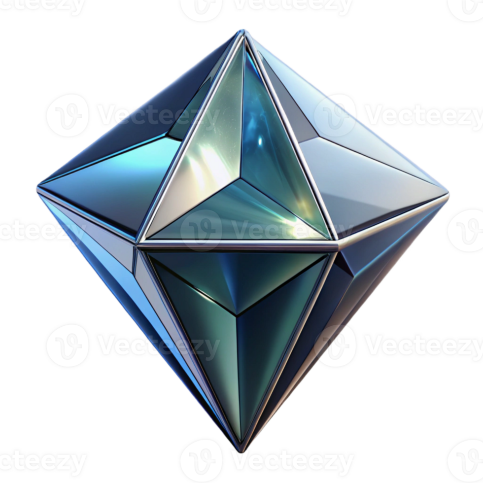 Facetted Gem Abstract 3D Geometric Design png