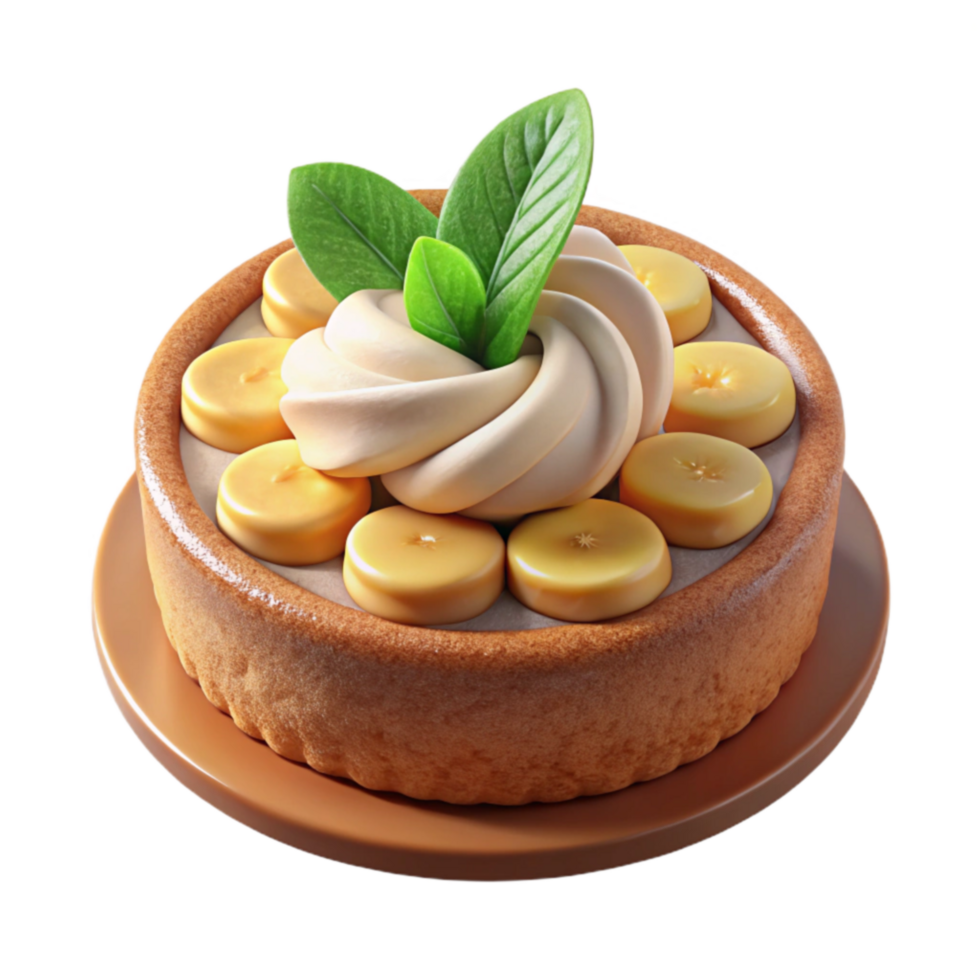 Creamy Banana Tart with Pastry Crust and Garnish png