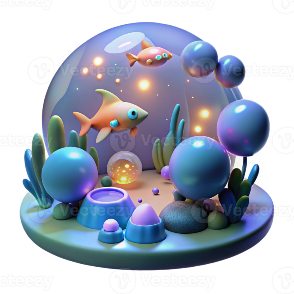 Undersea Fantasy 3D Render of Enchanting Underwater World png