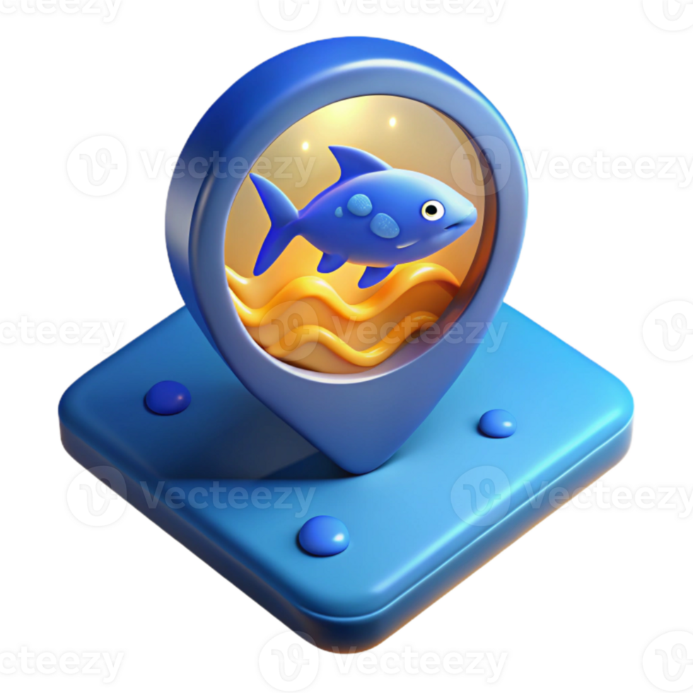 Ocean Location Finder Fish Icon on Map png