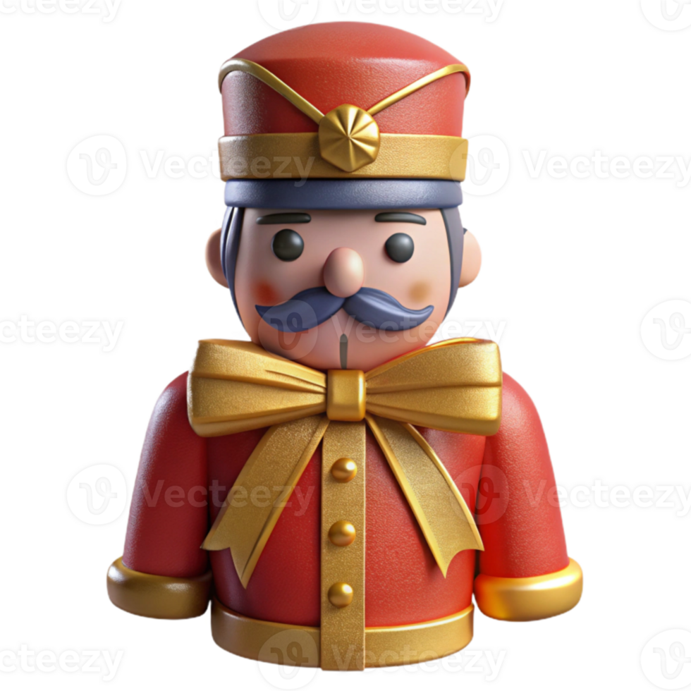 3D Festive Toy Soldier with Bow png