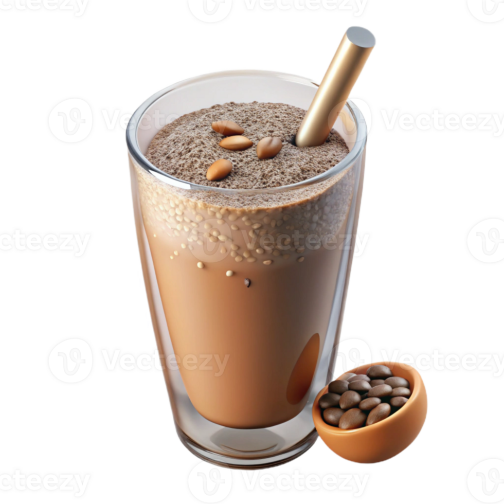 Iced Coffee Smoothie with Chocolate and Nuts png