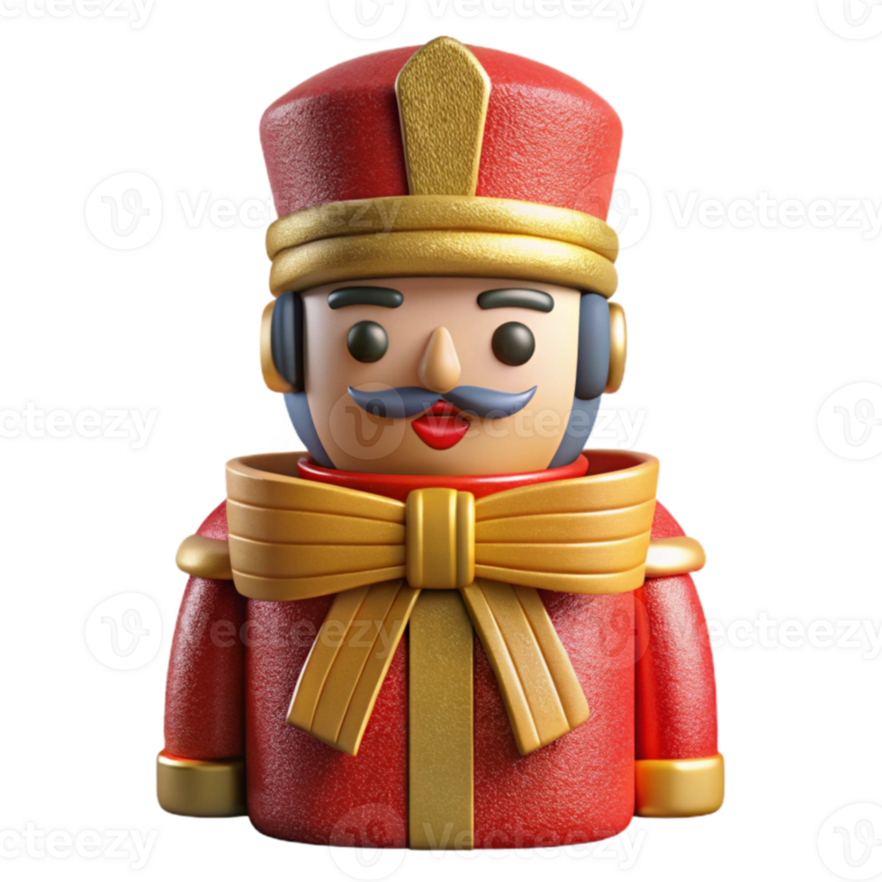 3D Render of Festive Toy Soldier with Bow png
