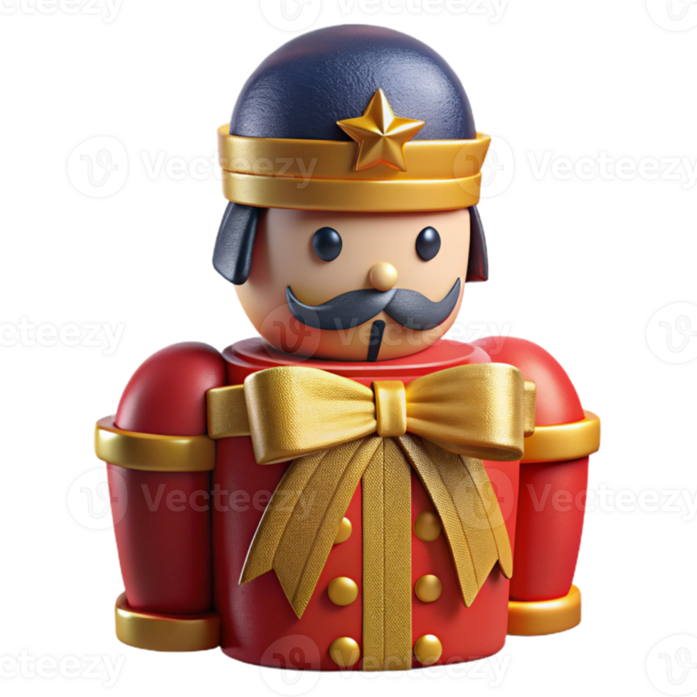 3D Render of Festive Nutcracker Toy png