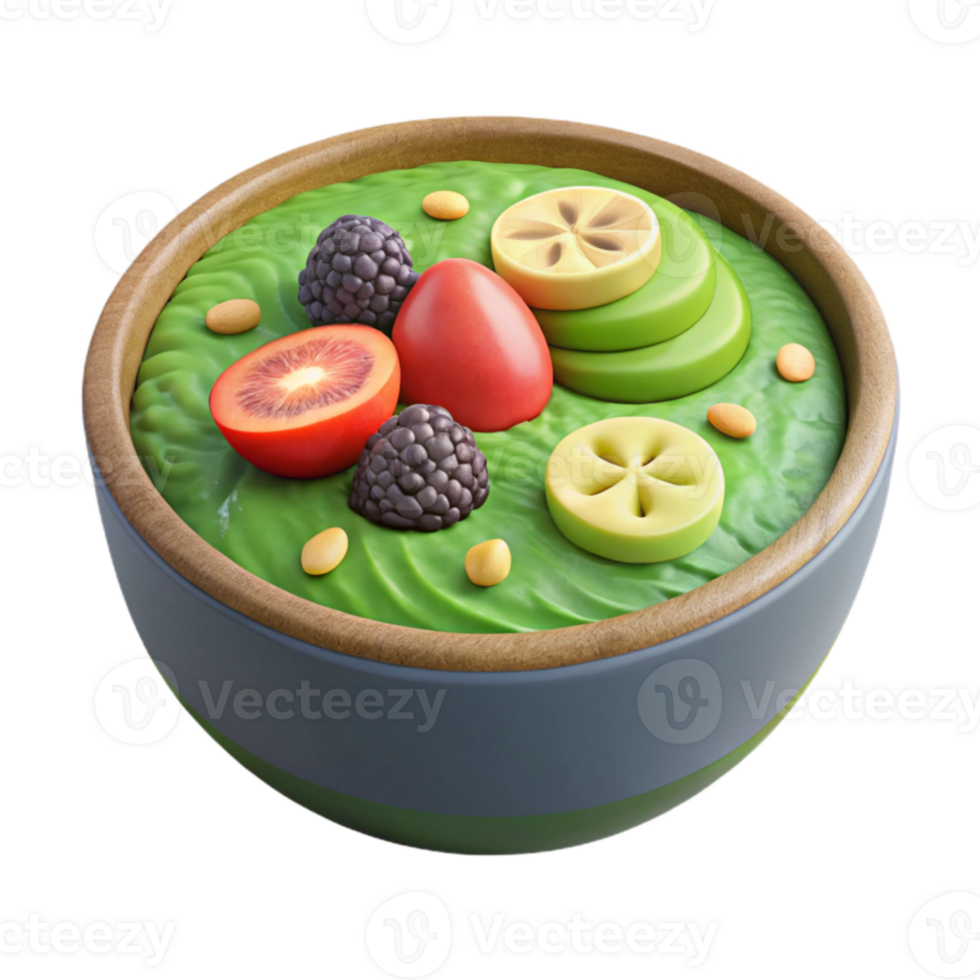 Vibrant Fruit Green Smoothie Bowl png