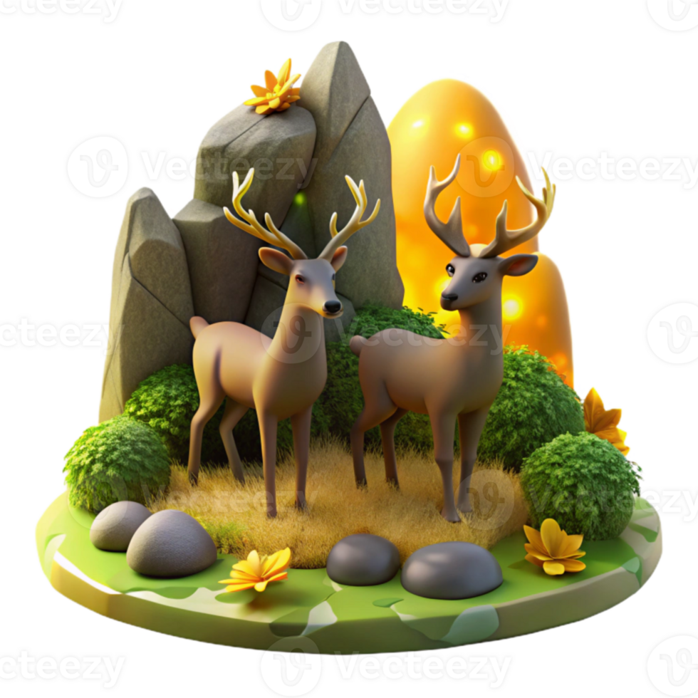 Enchanted Deer in Mountain Meadow png