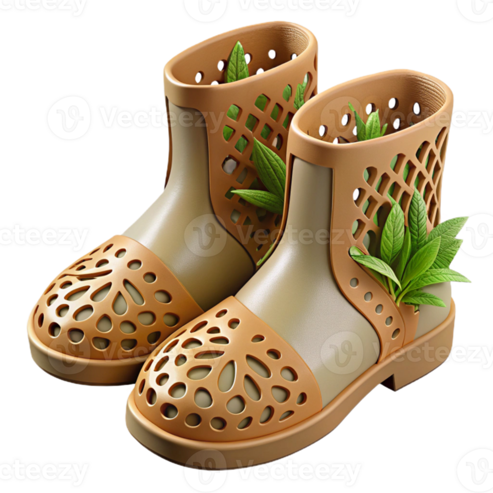 Eco-Friendly Perforated Boots with Planter png