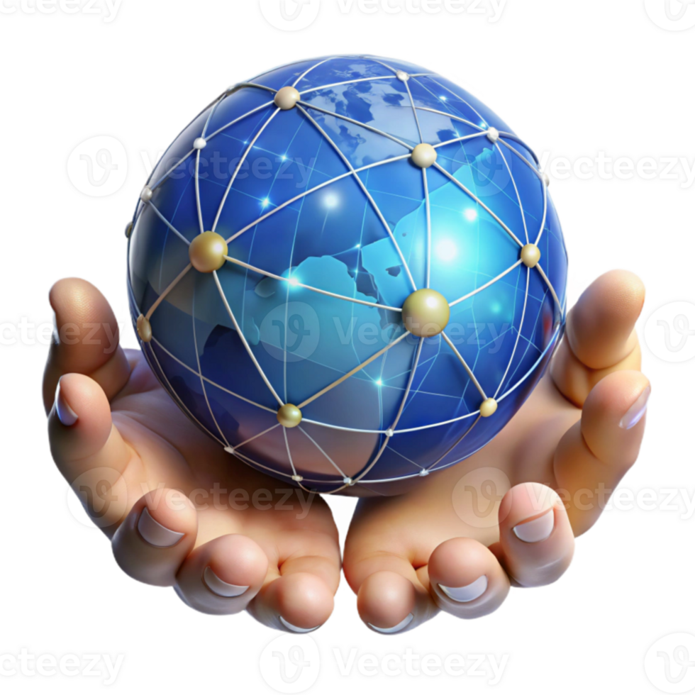 Global Network Connectivity A World in Your Hands png