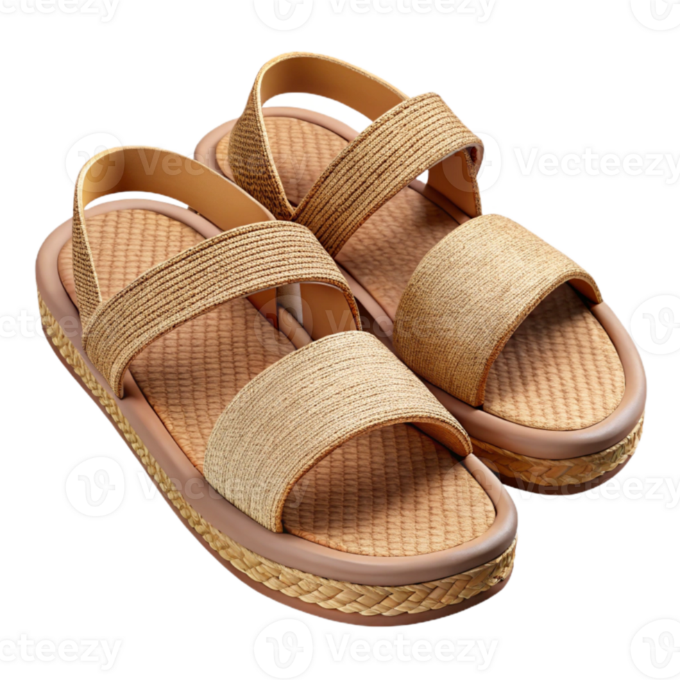 Woven Two-Strap Platform Sandals png