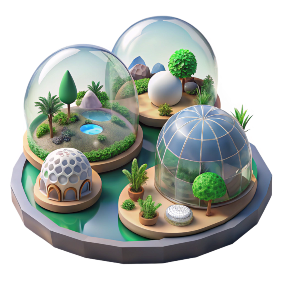Miniature Biodome Ecosystems Sustainable Indoor Gardens png