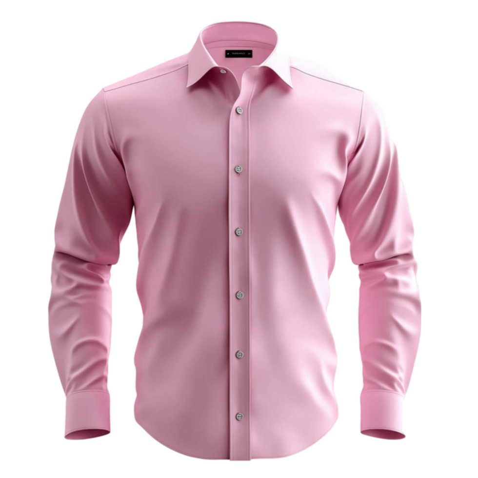 Stylish pink buttonup shirt neatly pressed with a classic collar and long sleeves png