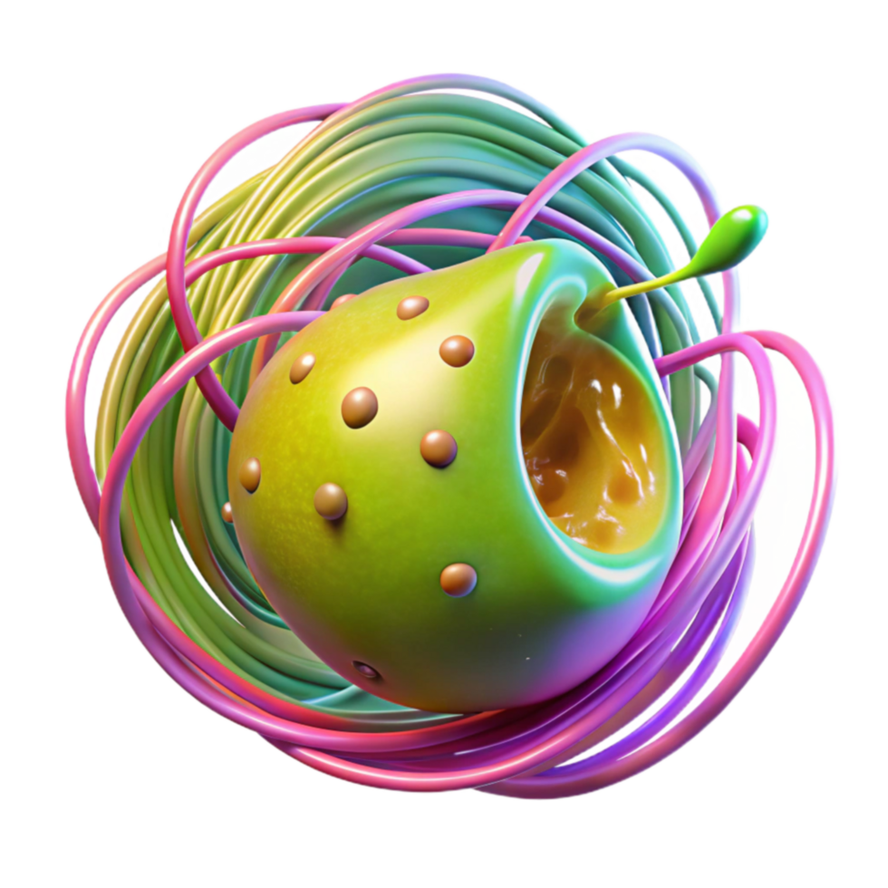 Abstract Cellular Structure 3D Render of a Colorful, Organic Form png