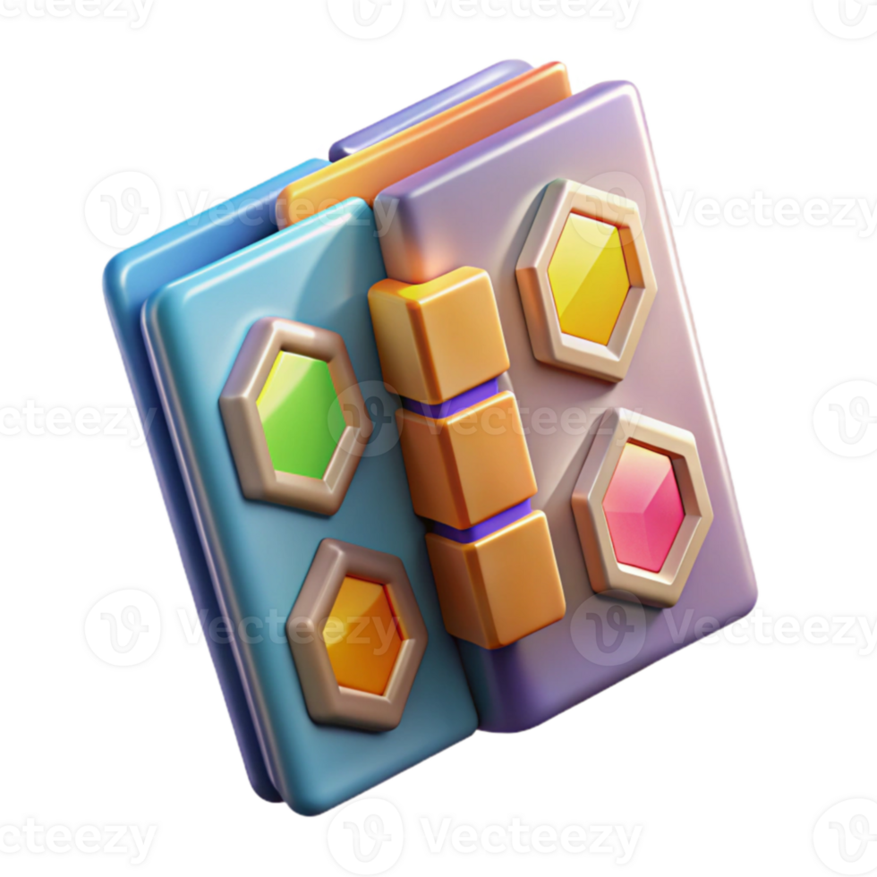3D Colorful Hexagon Puzzle Game png