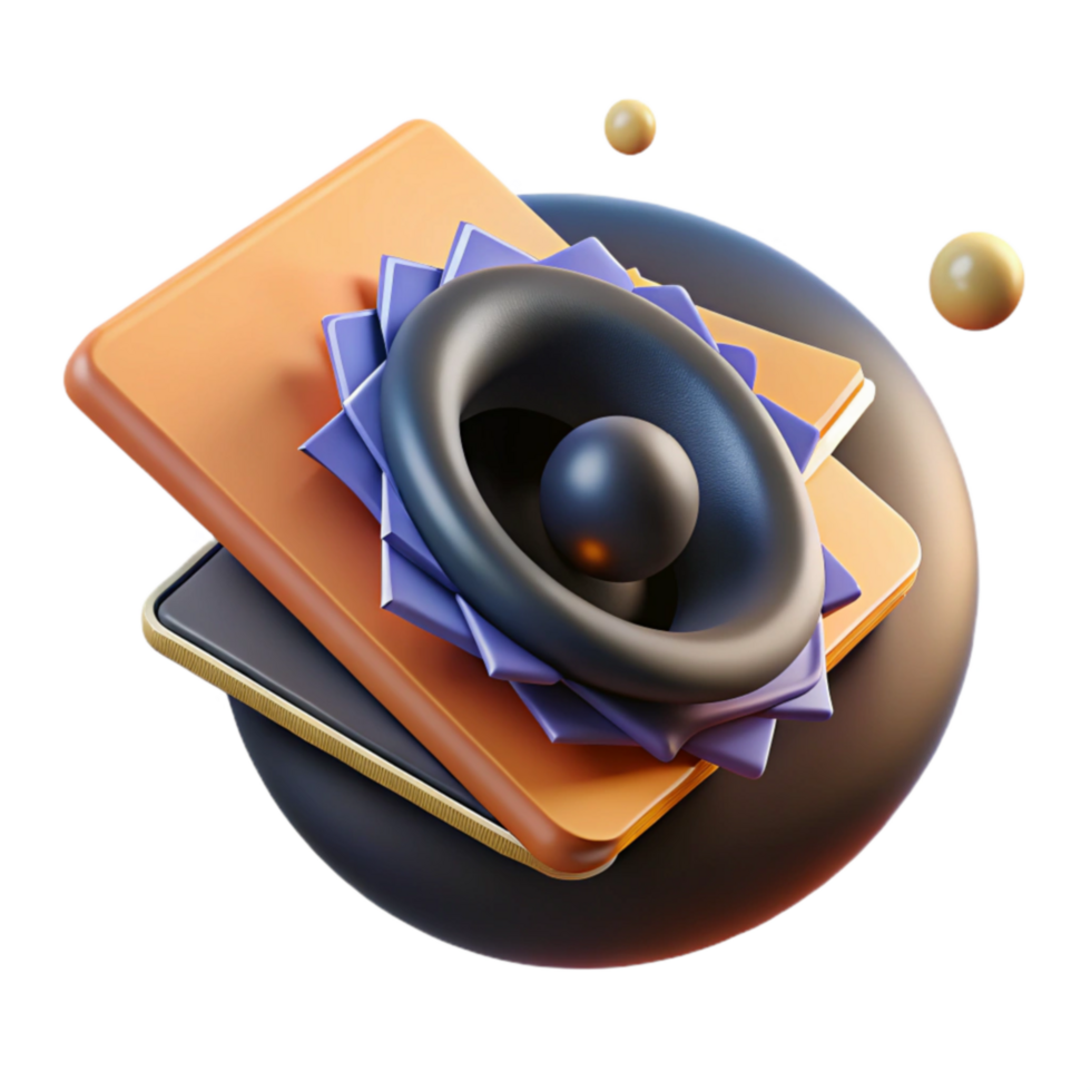 3D Speaker Design Abstract Audio Visuals png
