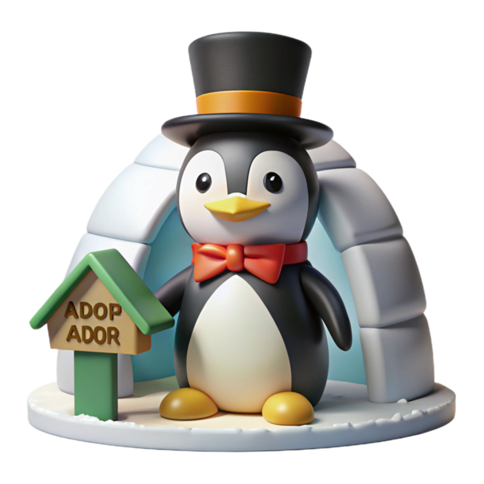 Adorable Penguin in Igloo Adopt a Pet png